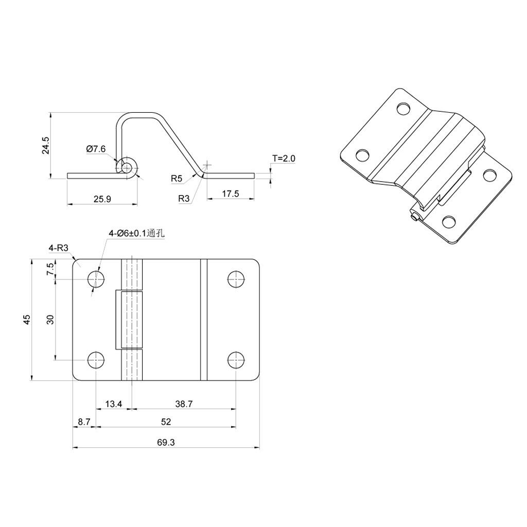 Boat Stainless Steel Casting Deck Hinge Marine Door Hinge Caravan RV