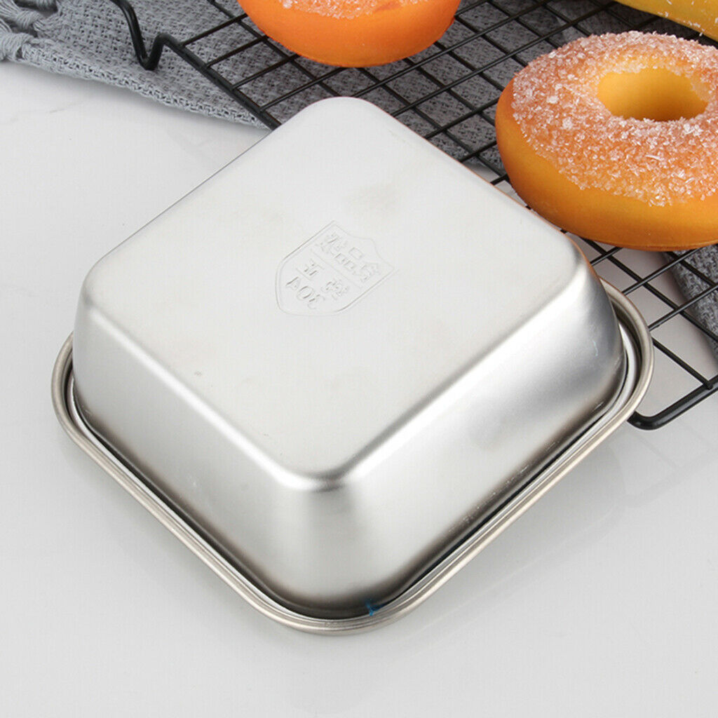 2X Stainless Steel Kitchen Food Crisper Containers Fresh Storage Box Square
