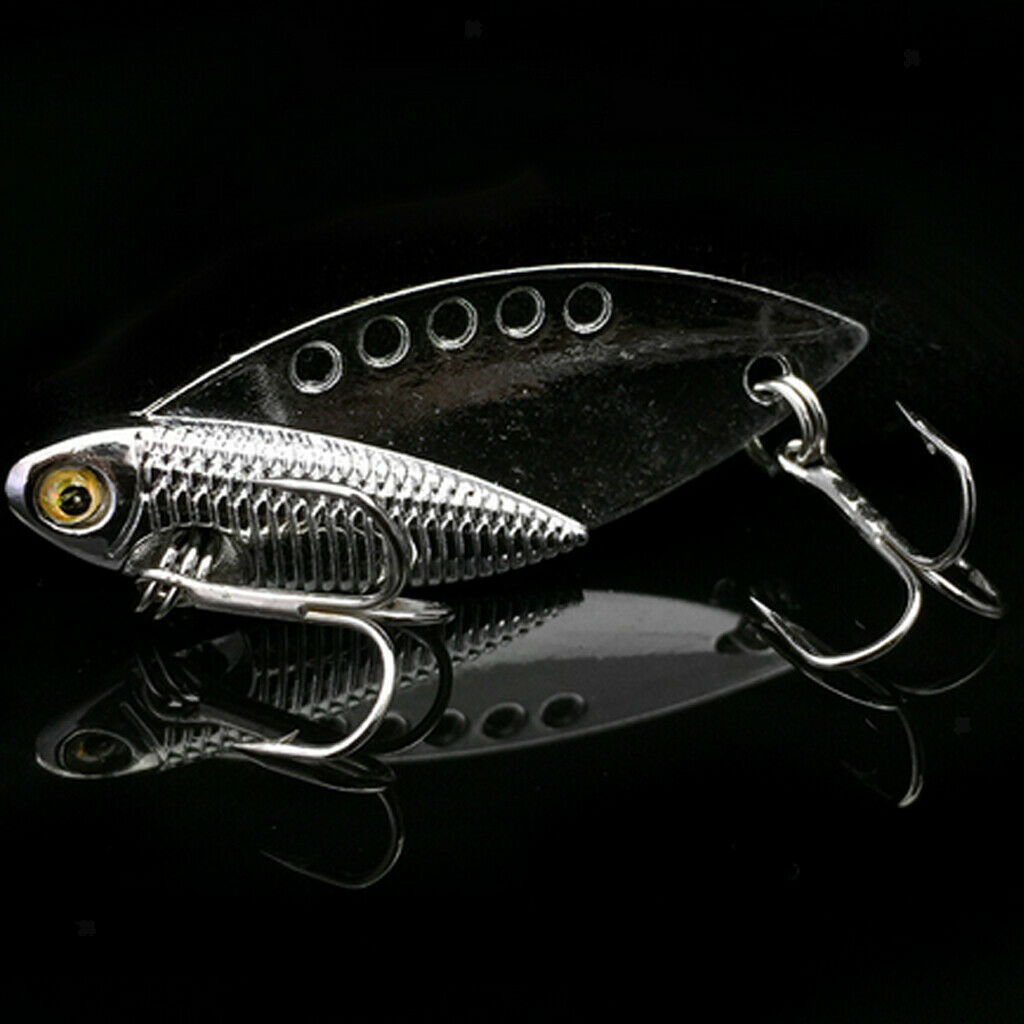 3Pcs VIB Metal Fishing Lure Crankbait 5cm/10g Bass Baits Hook Spoon Wobbler