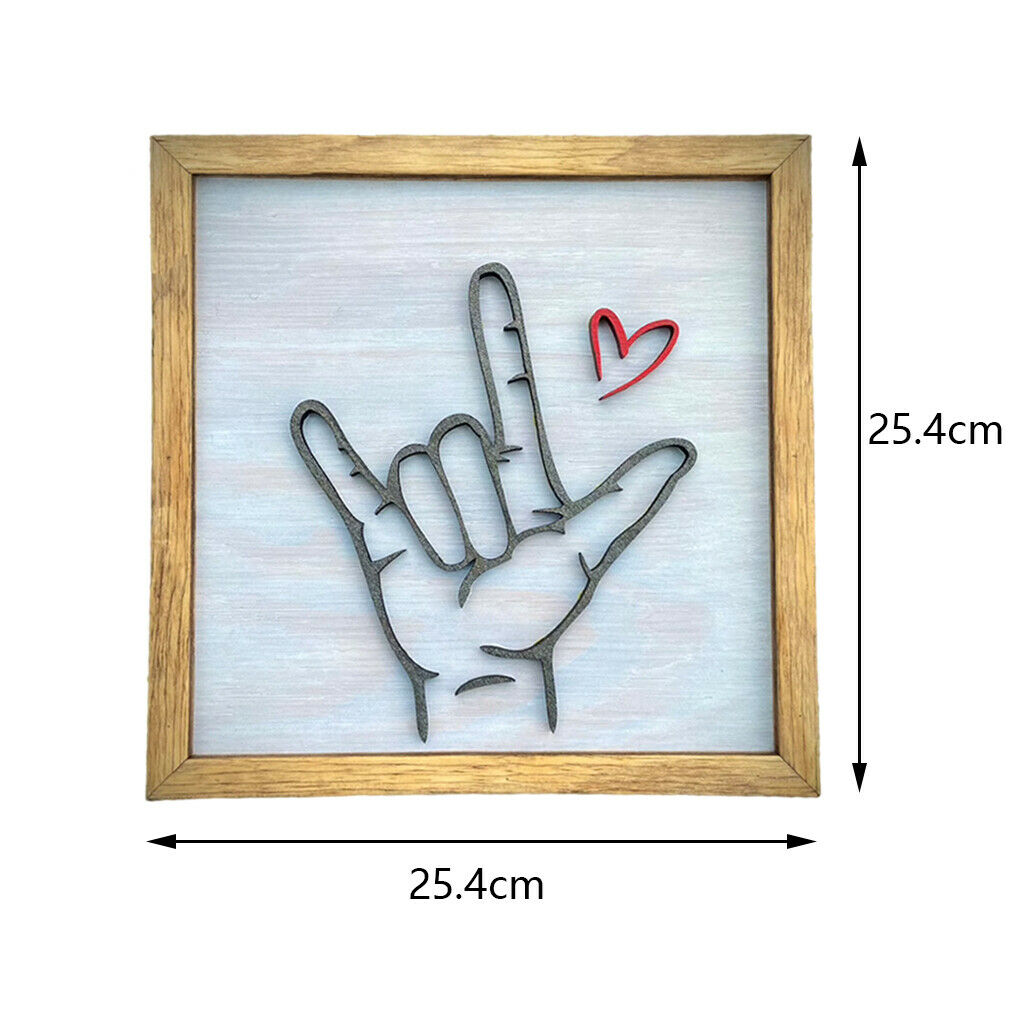 Gesture Wall Art Poster Paintings TV Wood Heart Lover Living Room Decoratoin