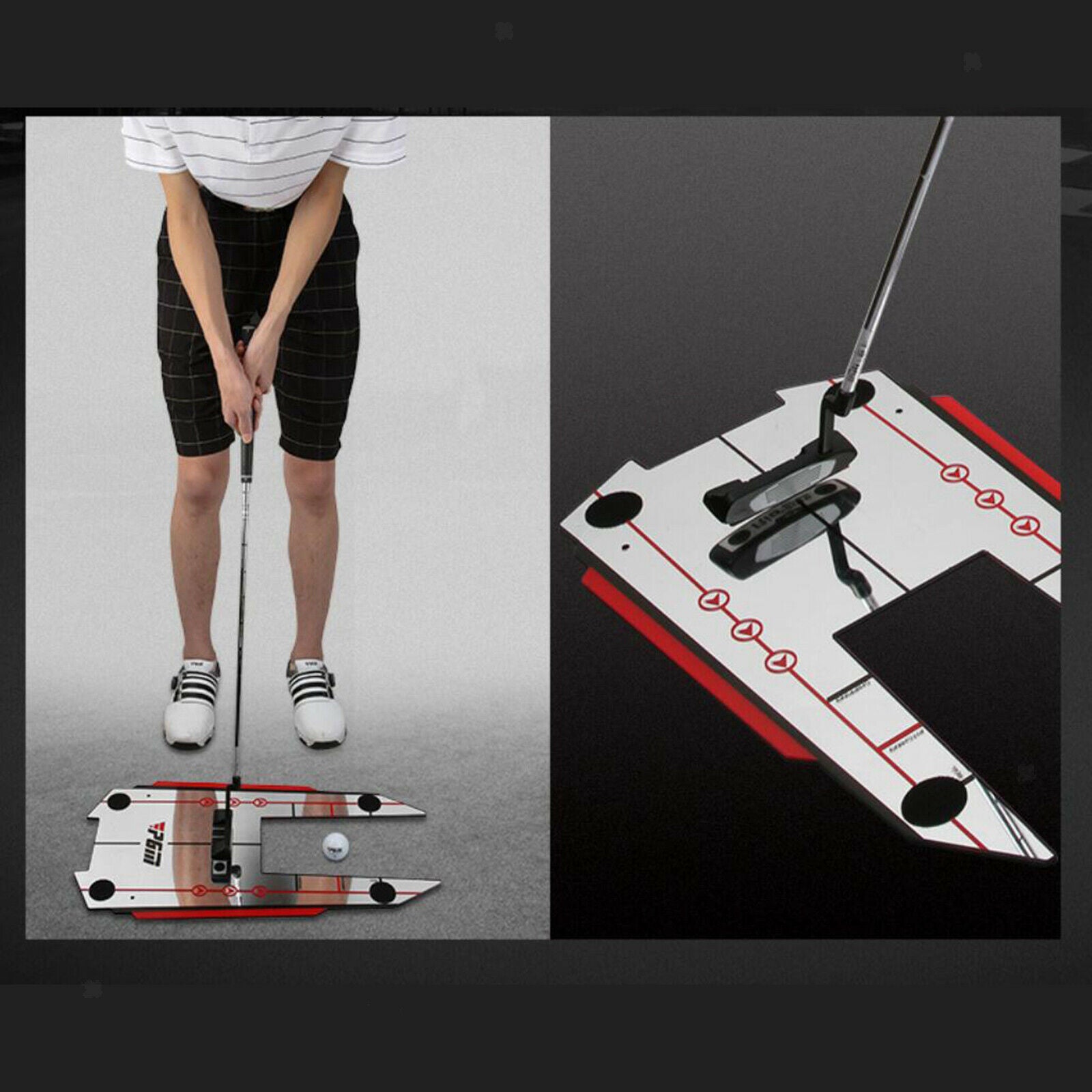 20''x12'' Portable Golf Putting Mirror Training Aid Swing Trainer Practice