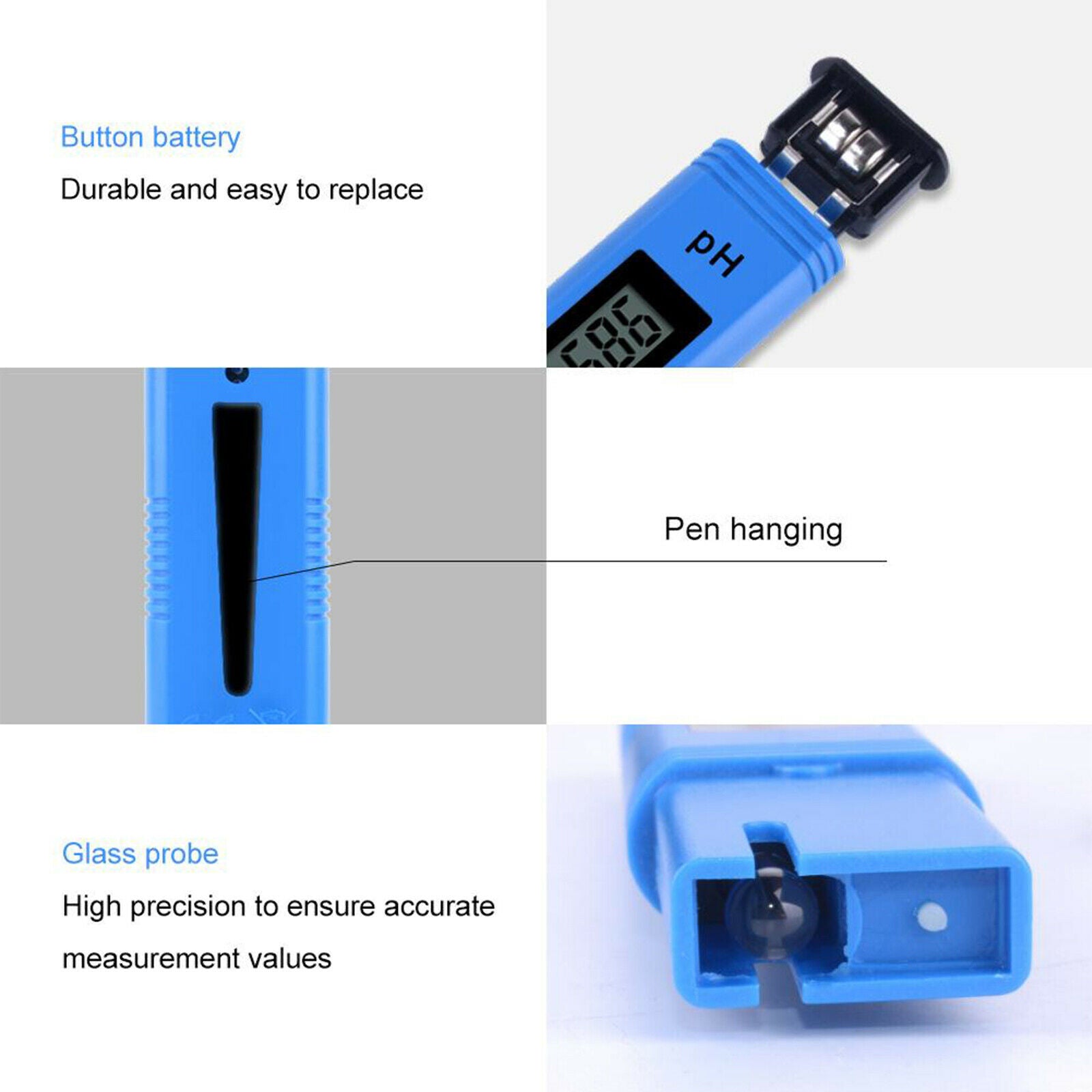 Digital PH Tester PH02 Meter High Accuracy Water Quality Tester Pen 0-14Ph