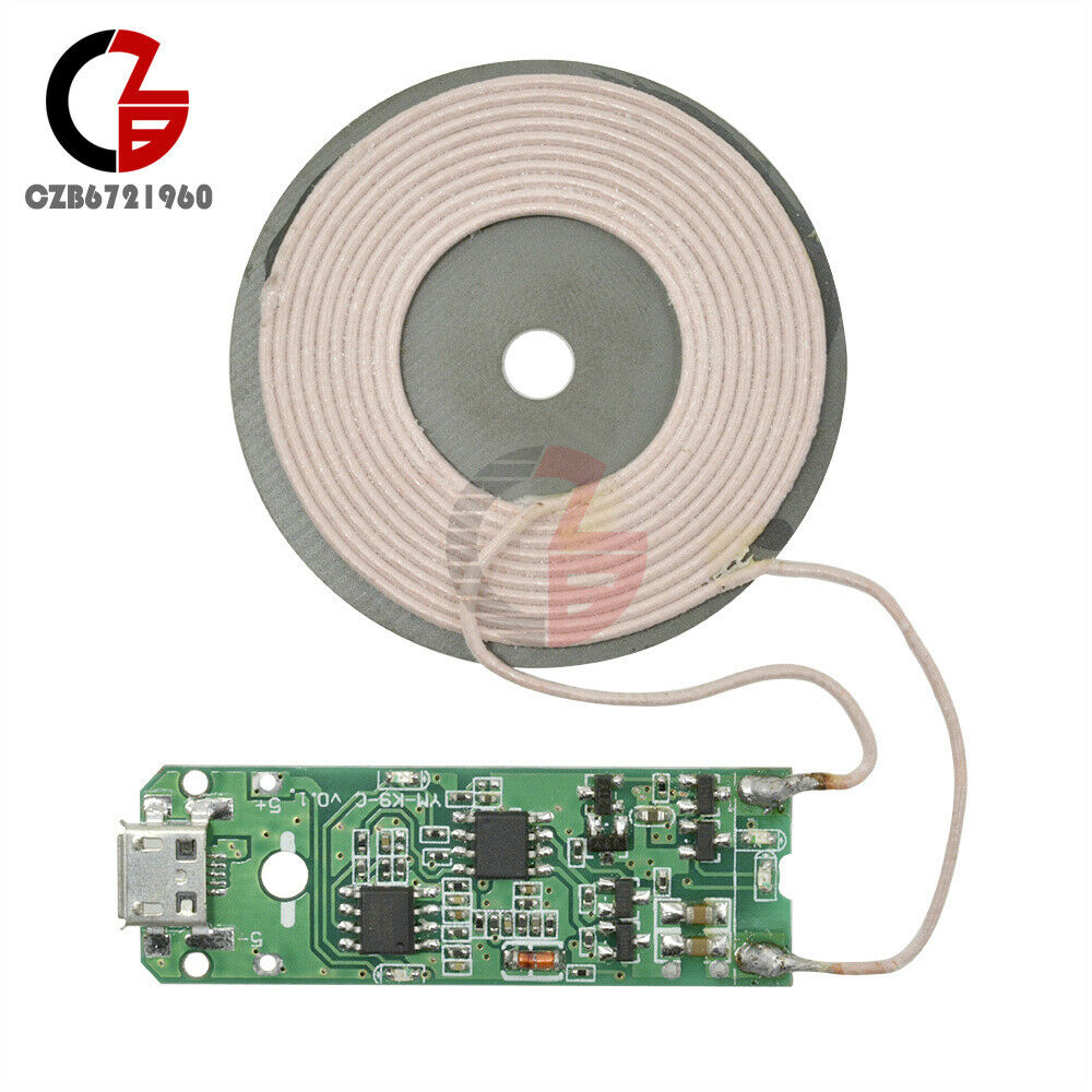 Qi Wireless Charger Module Transmitter Base PCBA Board + Coil Universal With LED
