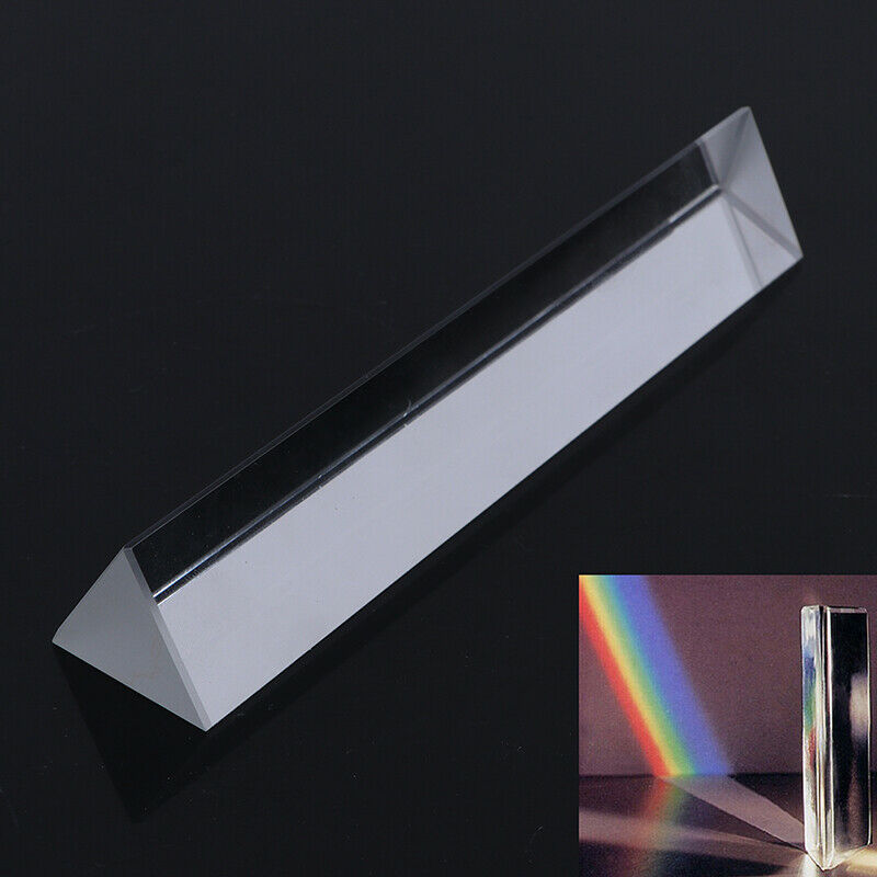 K9 Crystal Optical Glass Triangular Prism for Teaching Light Spectrum 3*3*3*1 XC