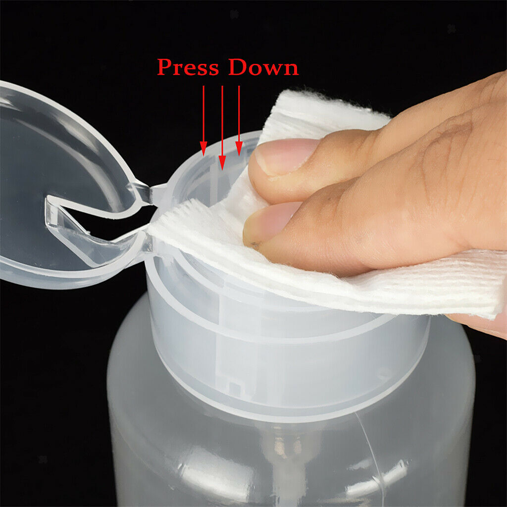 200ml  Durable Plastic Nail Polish Remover Liquid Empty Press Pump Dispenser