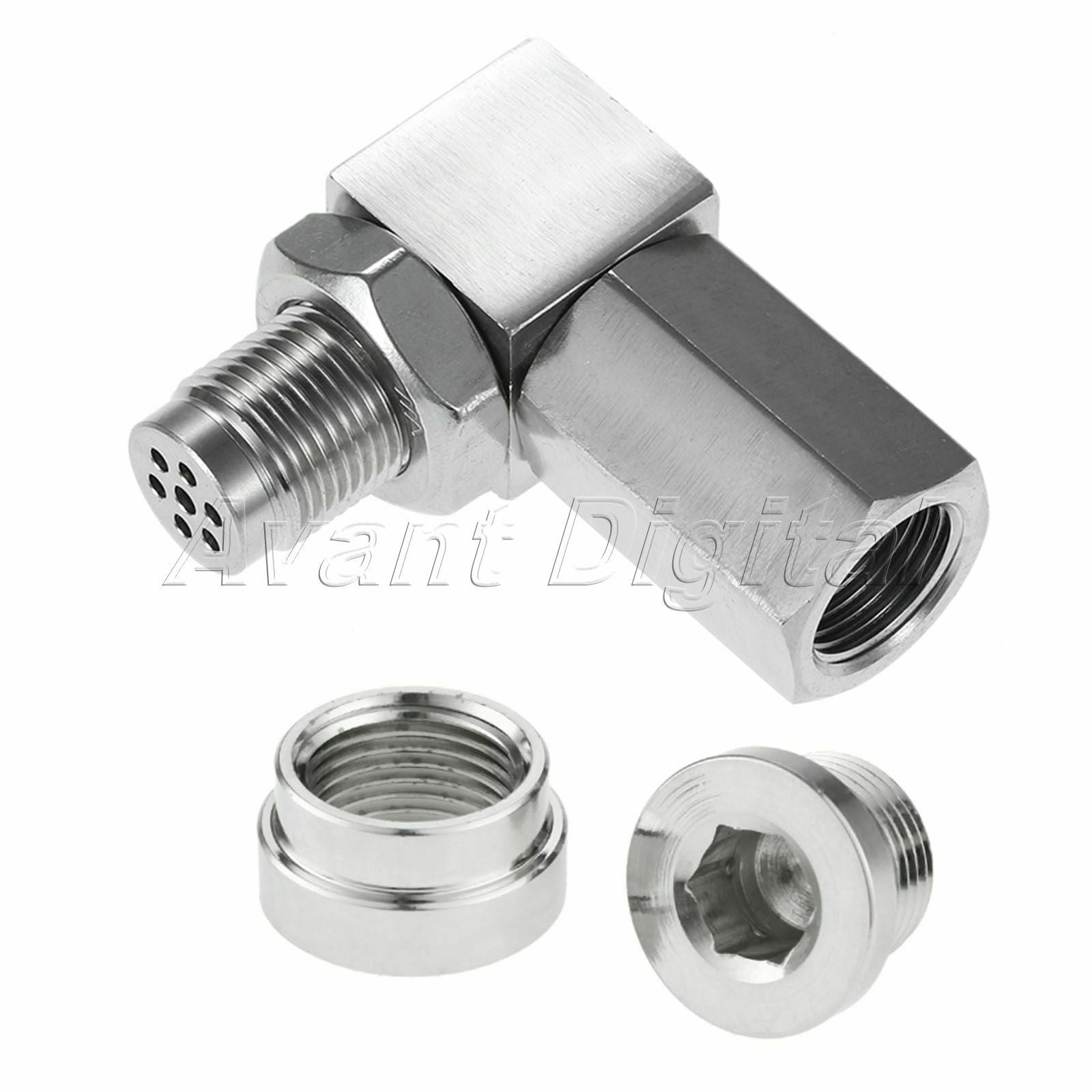 Auto M18x1.5mm O2 Sensors Extension Adapter Mini Catalytic Converter 90° Steel