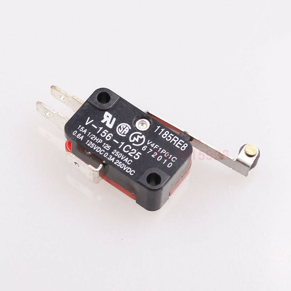 10Pcs V-156-1C25 Micro Limit Switch Long Hinge Roller Momentary SPDT Snap Action