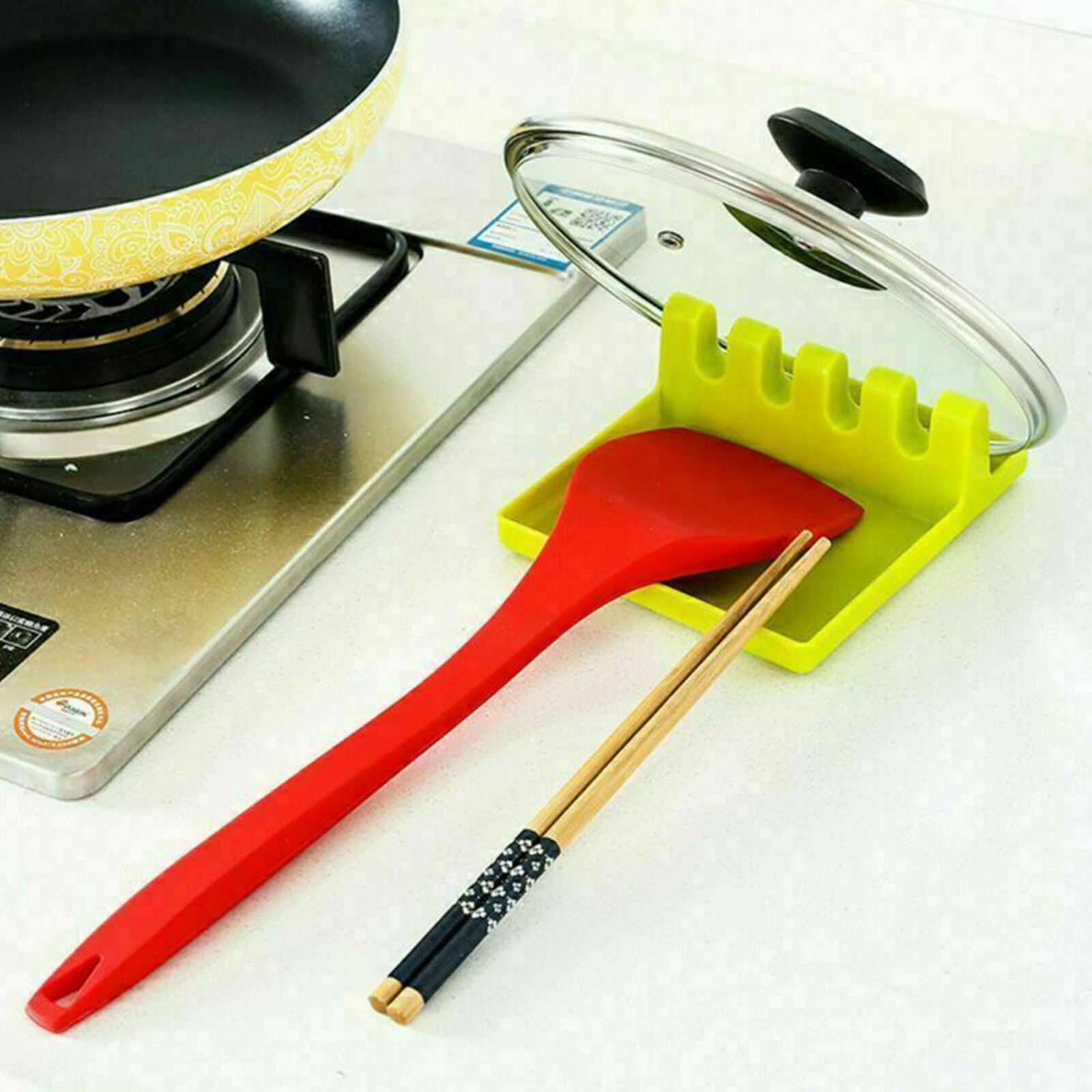 Kitchen Spoon Rest Rack Stand Utensil Spatula Cooking Tools Holder Storage Shelf