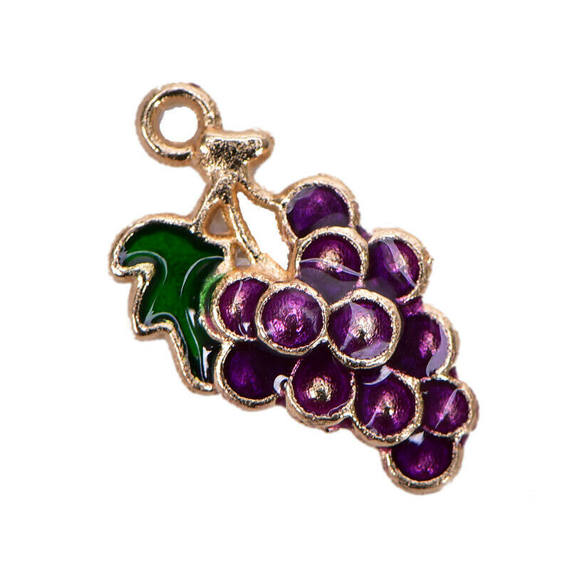 10Pcs/lot Alloy Enamel Grape Fruit Charms Pendants Craft DIY Jewelry Findings NC