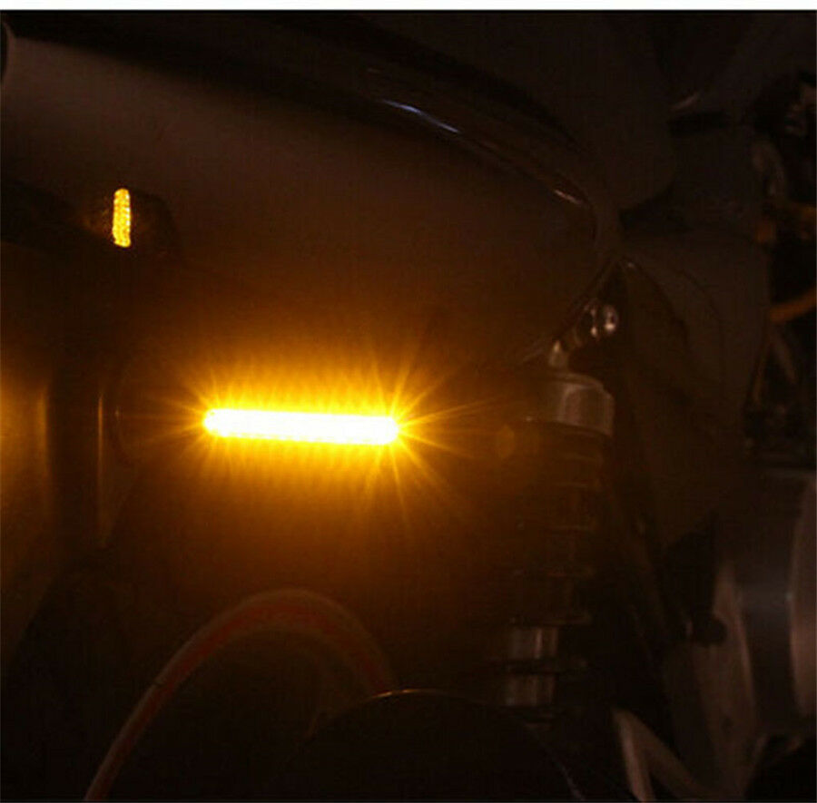 2xAmber Flowing Universal Motorcycle Motorbike 12LED Turn Signal Indicator Light