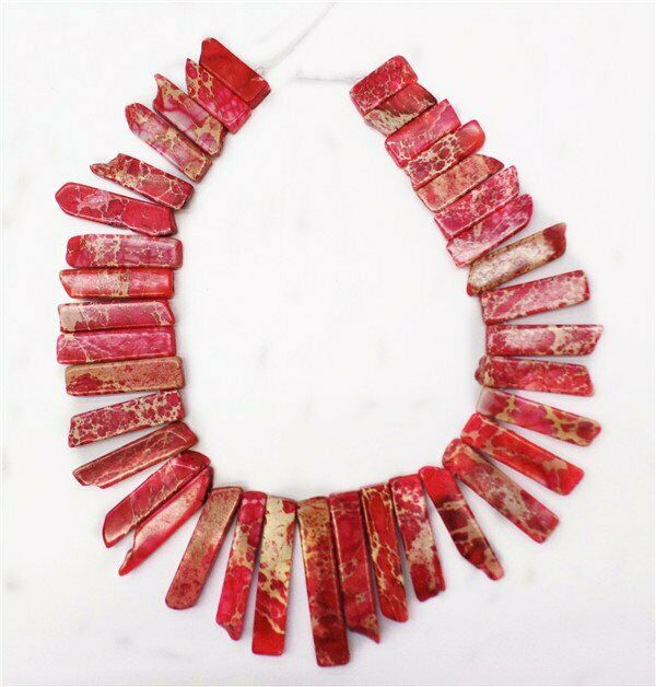 1 Strand Red Sea Sediment Jasper & Pyrite Oblong Loose Beads 15.5inch HH7496