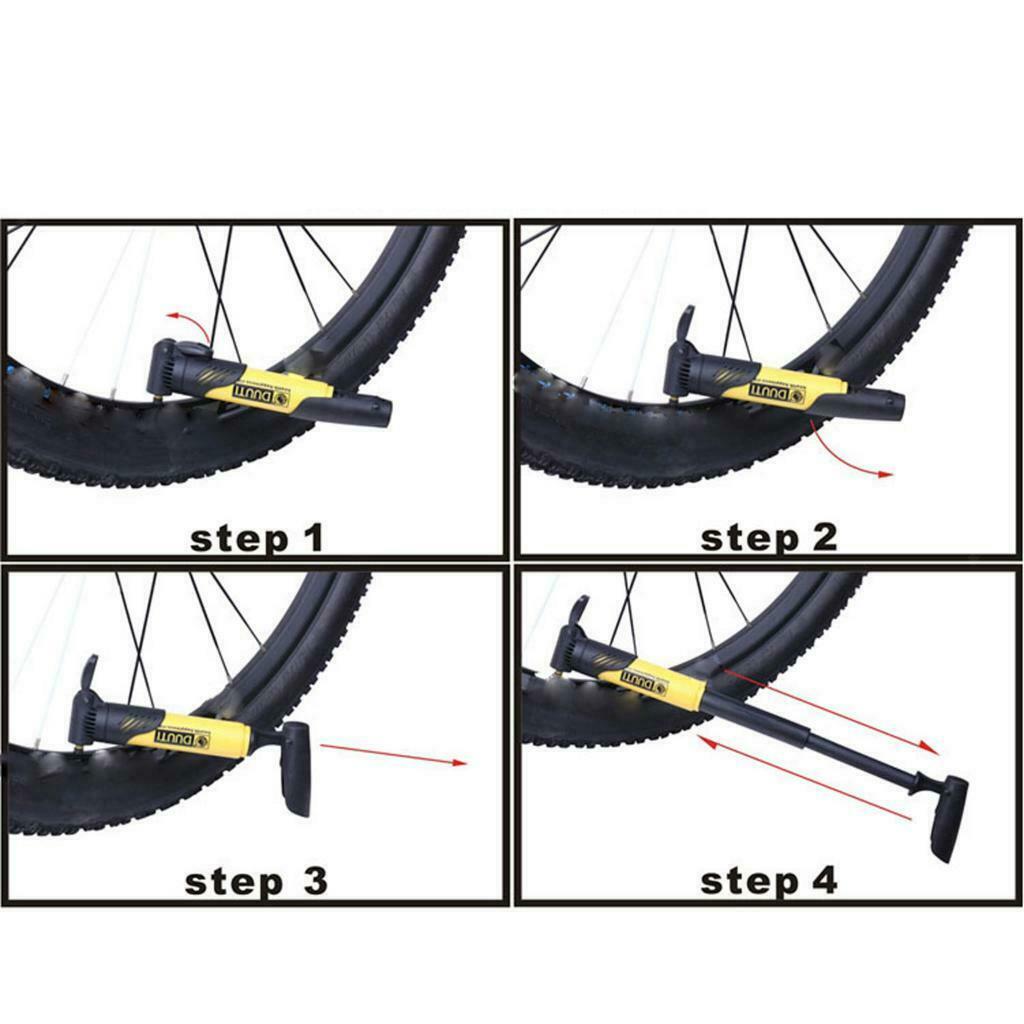 Mini Bike Pump with Valve, Converter and Bike Brackets, Bicycle Tyre Pump Hand