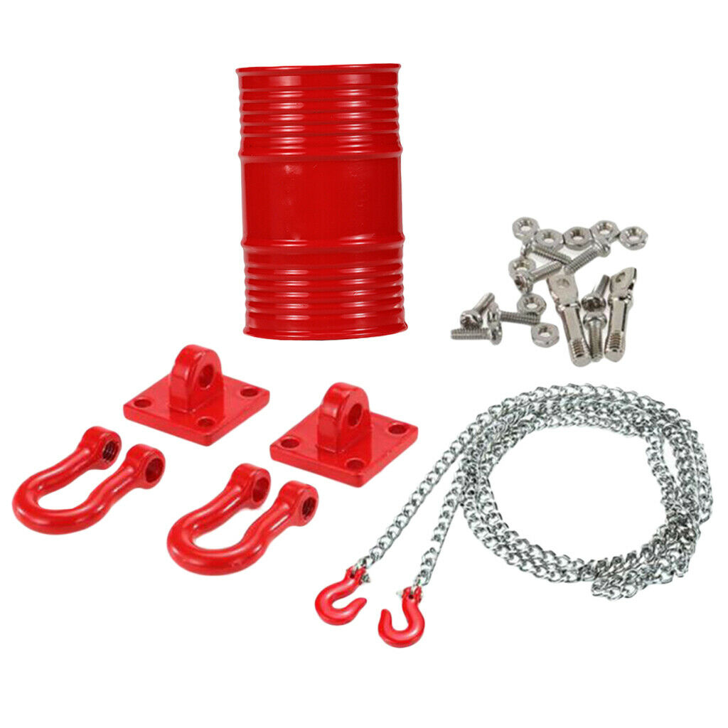 1/10 RC Rock Crawler Oil Gas Drum Tow Hook Chain For Axial SCX10 CC01