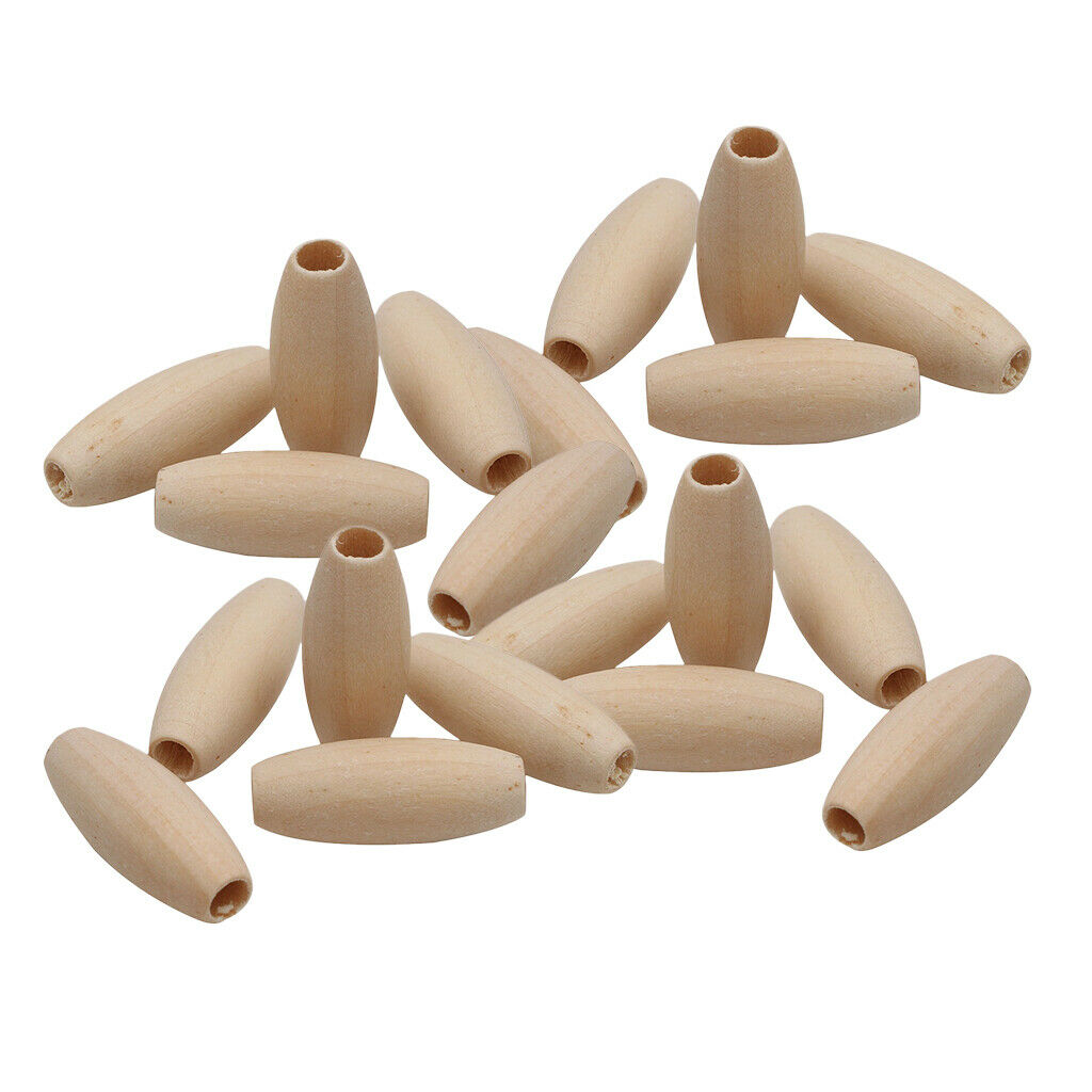 20 Pieces Natural Wood Oval Bead Wooden Beads lOOSE DIY Jewelry Making Craft