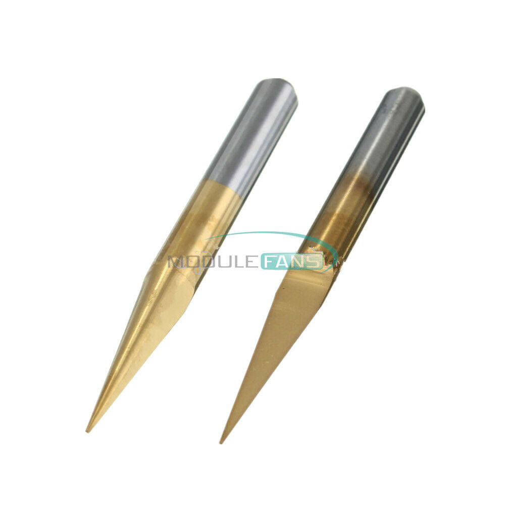 5PCS 3.175mm Carbide PCB Engraving Bits CNC Router Tool V-Shap 0.1mm 10 Degrees