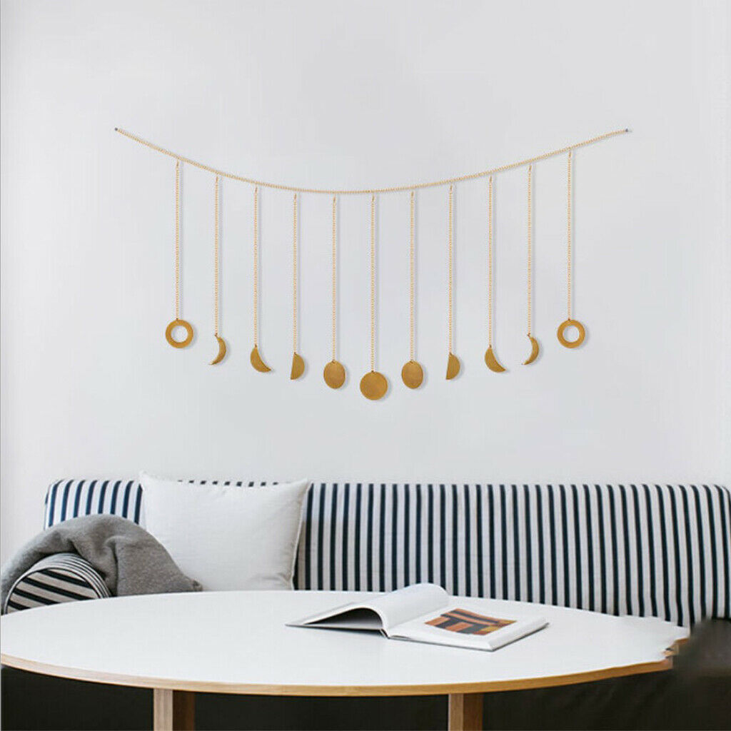 Wall Hanging Lunar Moon Phase Pendant Wall Art Chain for Bedroom Kids Room