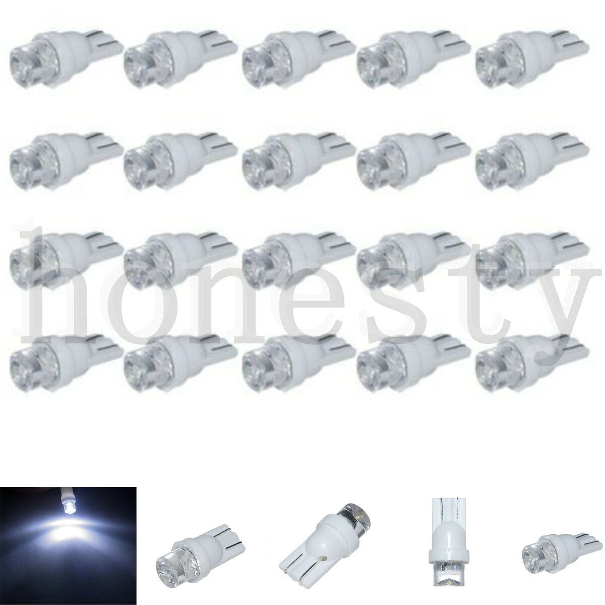 10PCS T10 Car White Bright LED 194  SMD 0.2W  Wedge Side light Bulb lamp 12V