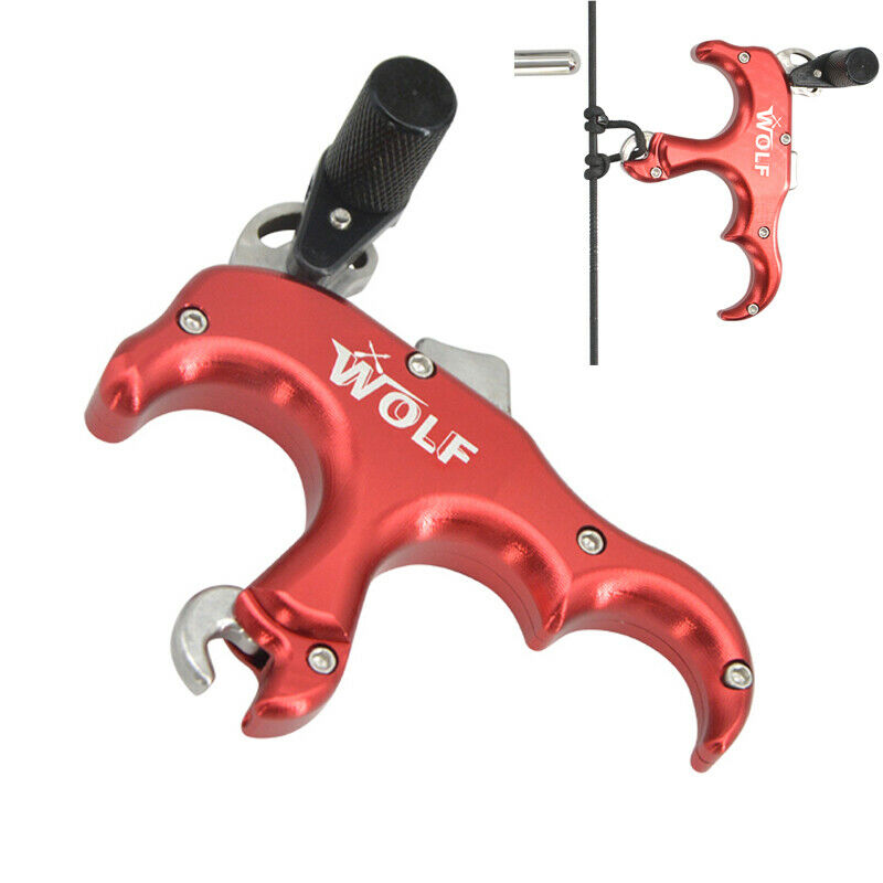 Archery Release Aids Thumb Caliper Trigger 3 Finger Grip Compound Bow Automatic
