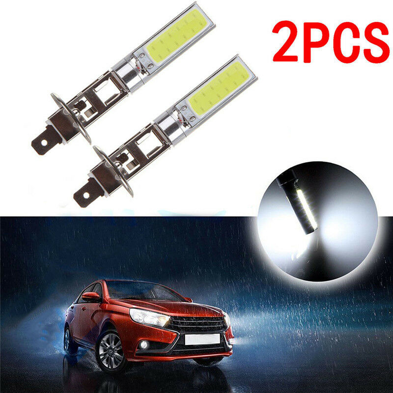 2PCS H1 COB LED Auto Fog Light Headlight DRL Daytime Running Light Bulb Wh N& SJ
