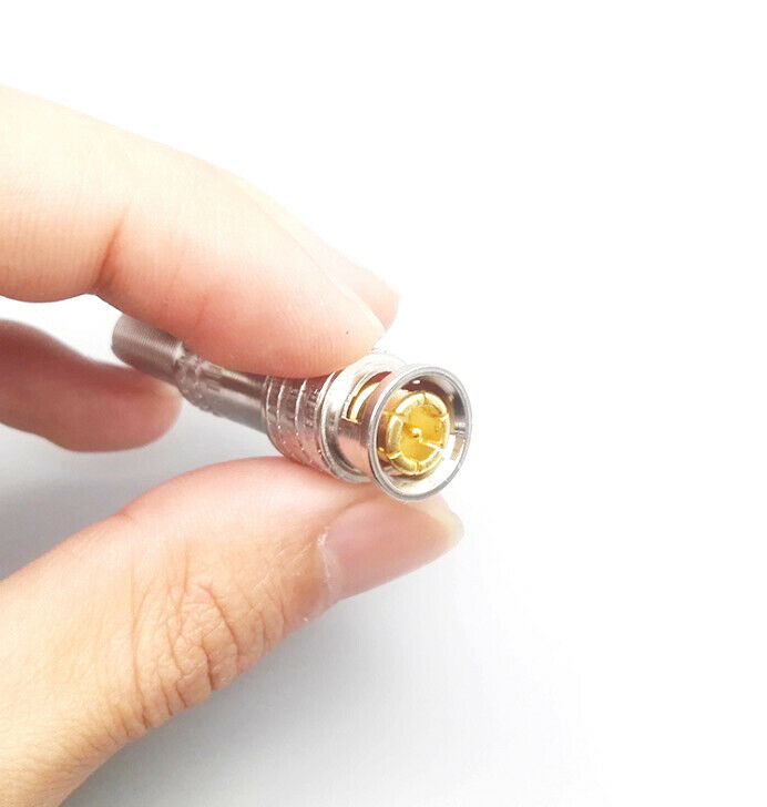 10Pcs BNC 75-5 JR-B25 Male Solderless  Connector for cctv camera System