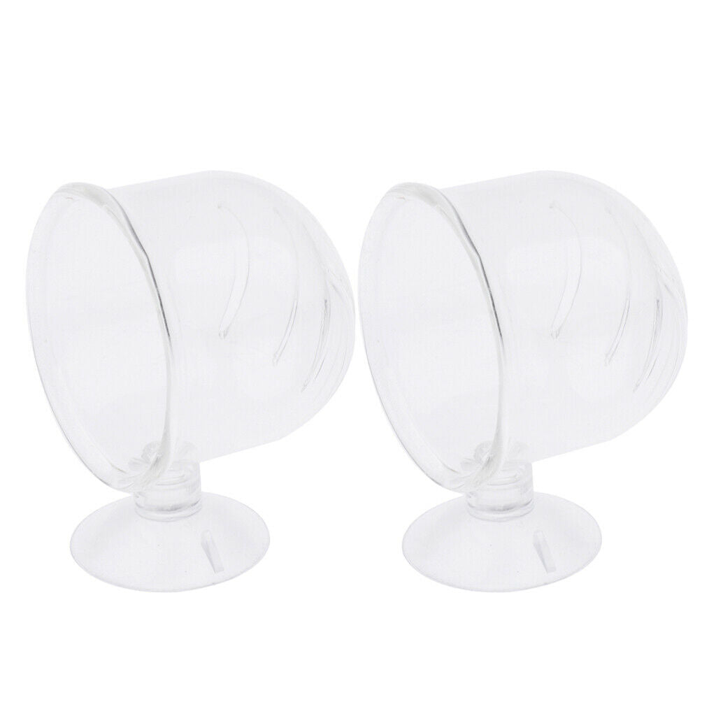 2Pcs Glass Pot Plant Cup Holder Shrimp Aquarium Fish Tank