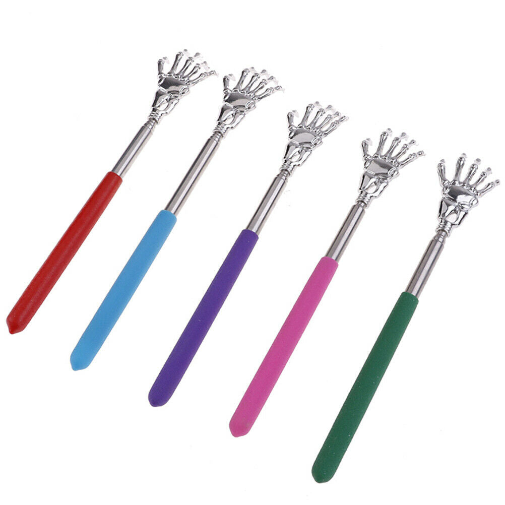 Extendable Hand-Claw Back Scratcher Massager Stainless-Steel Self Itching.l8