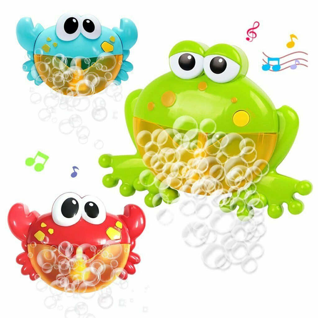 Baby Kid's Music Bath Shower Bubble Maker Machine Crab Automatic Plastic Red