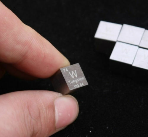Tungsten Metal 10mm Cube Tungsten Element Sample 99.95% Pure - Periodic Table