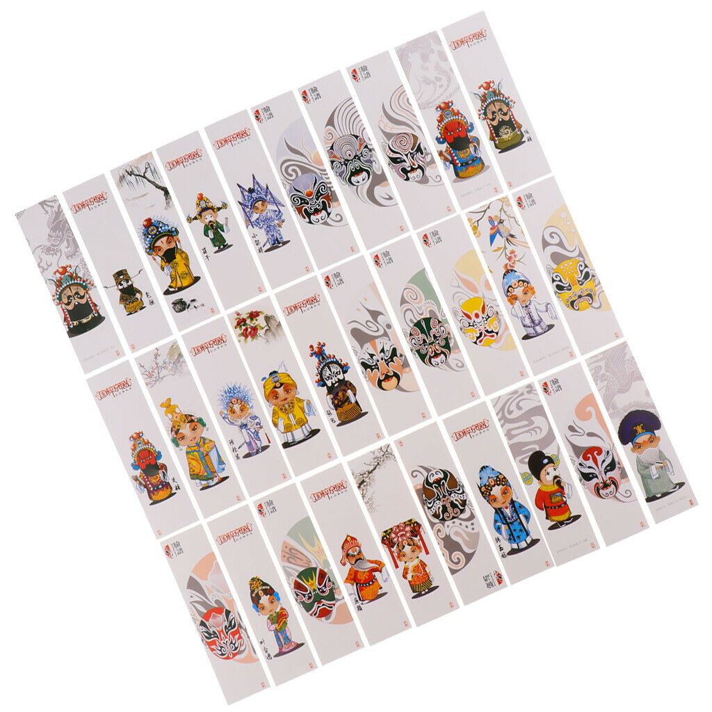 30 pcs Chinese Style Bookmarks Handmade Soft Craft DIY Project Colorful E
