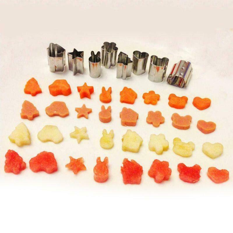 10pc/set Vegetable Fruit Mini Cutters With Hedgehog Shape Box Cake Cookies Mold