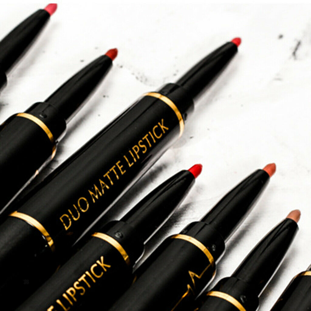 Double Head Long Lasting Waterproof Lipstick Pen Matte Lip Liner Make Up 16