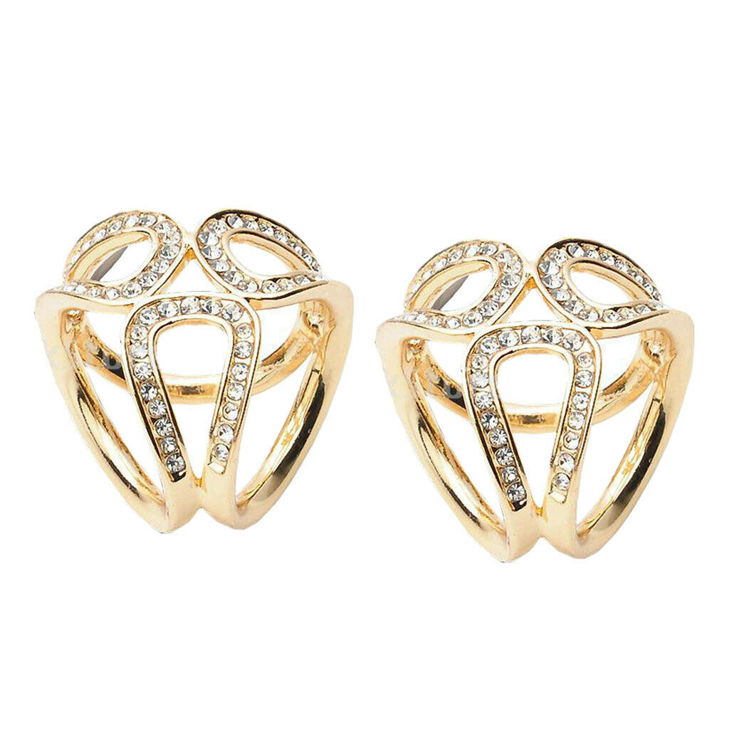 2x Womens Fashion Rhinestone 3 Rings Scarf Buckle Triple Slide Scarf Ring
