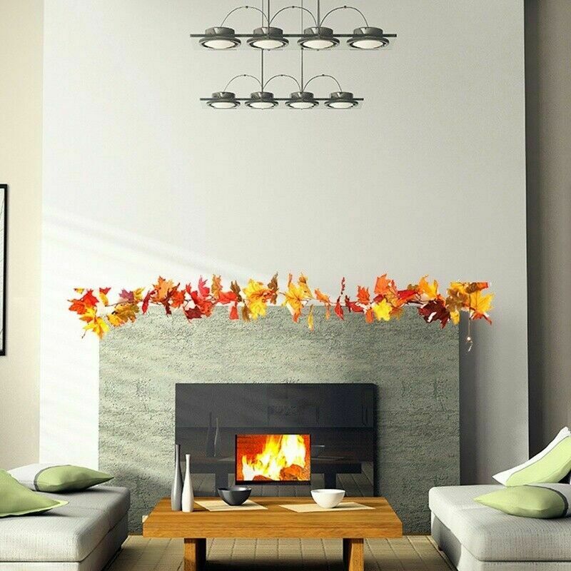 1X Hanging Rattan Ornament 170cm Faux Maple Leaf  Festival Party Christmas Decor