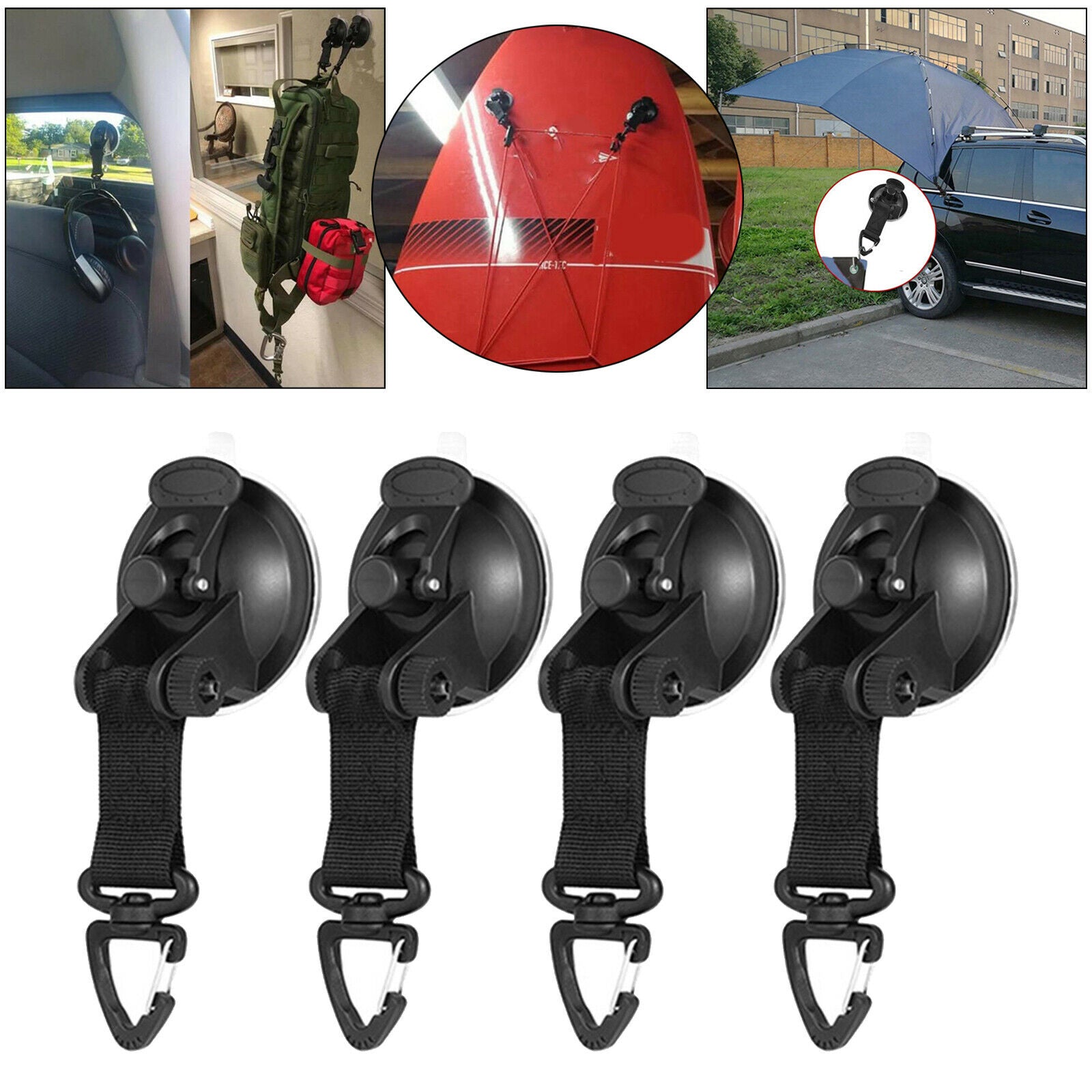Universal Strong Suction Cups Tie Downs For Car Side Awning Pool Tarps