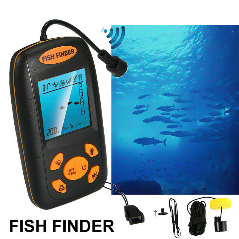 100M Portable Fish Finder Echo Sonar Alarm Sensor Transducer Fishfinder 328Feet
