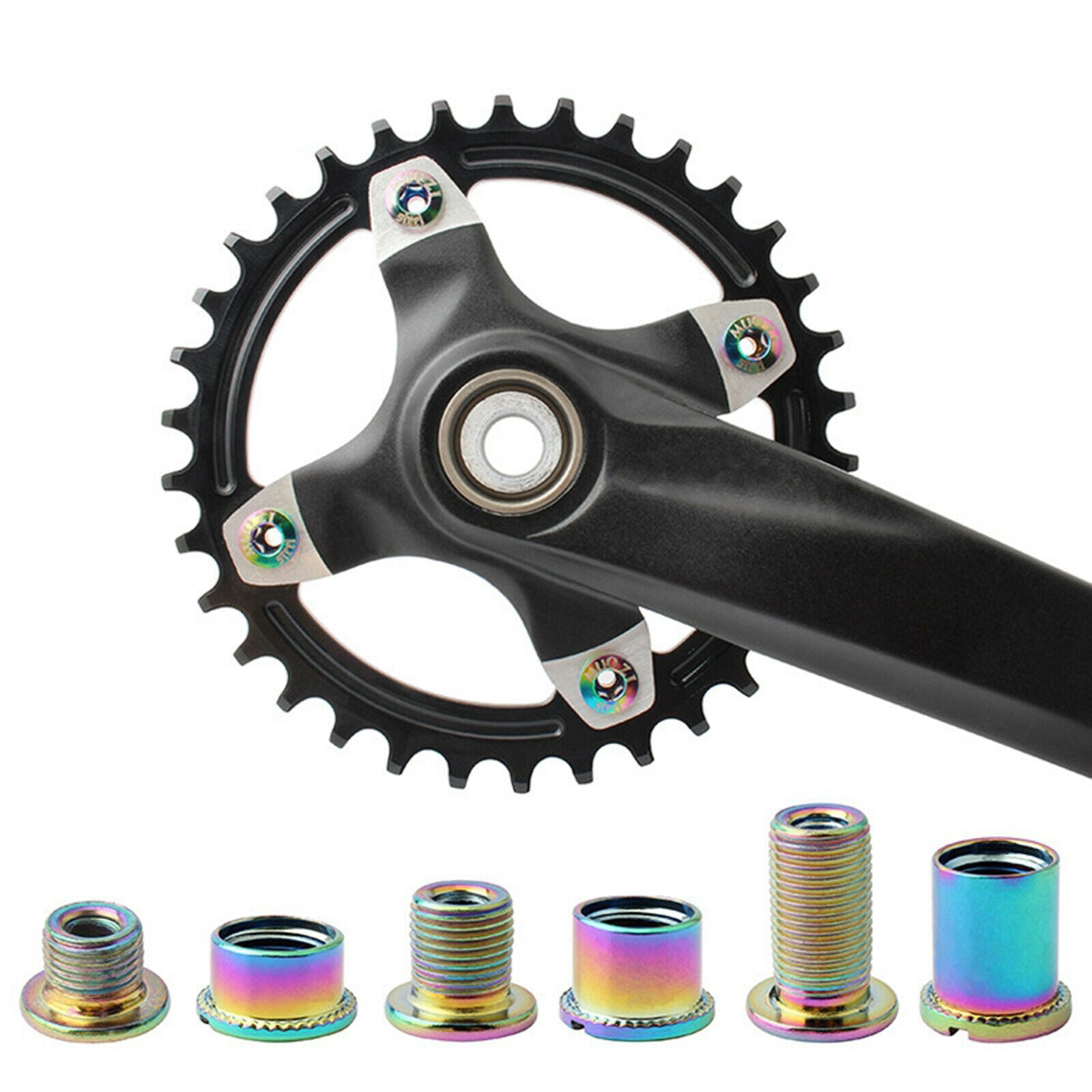 5pcs/pack Crankset Bolts Chainring Bolts & Nuts Screw Hardware A-Triple Disc