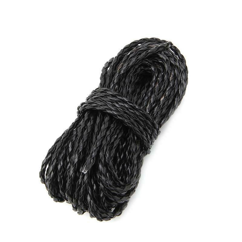 9M Black Leather Braided String Cord Chain 3MM Necklace Rope For Jewelry