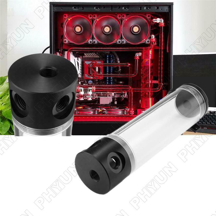 Cylinder Reservoir Water Tank G1/4 50x240mm PC Computer Liquid Cooling Radiator