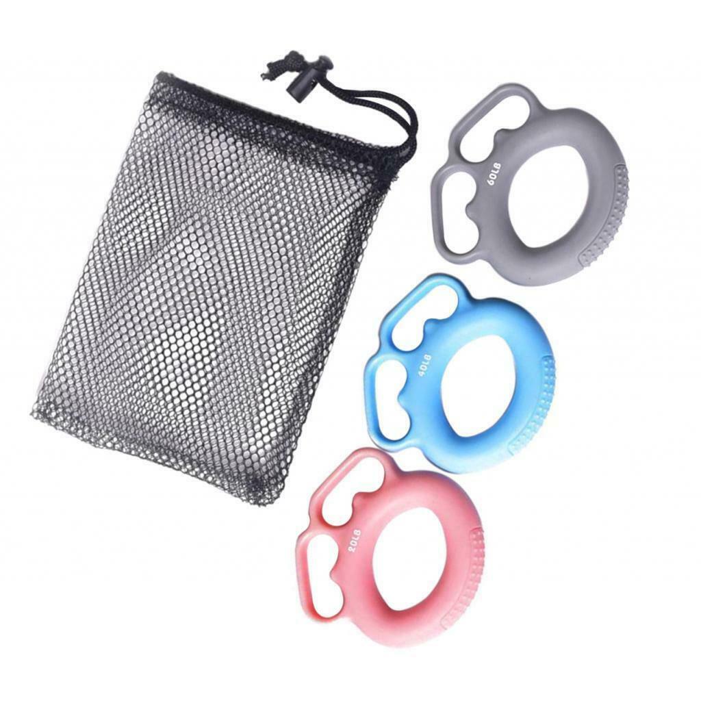 3Pcs Silicone Hand Finger Grip Rings Muscle Power Training Finger Separate