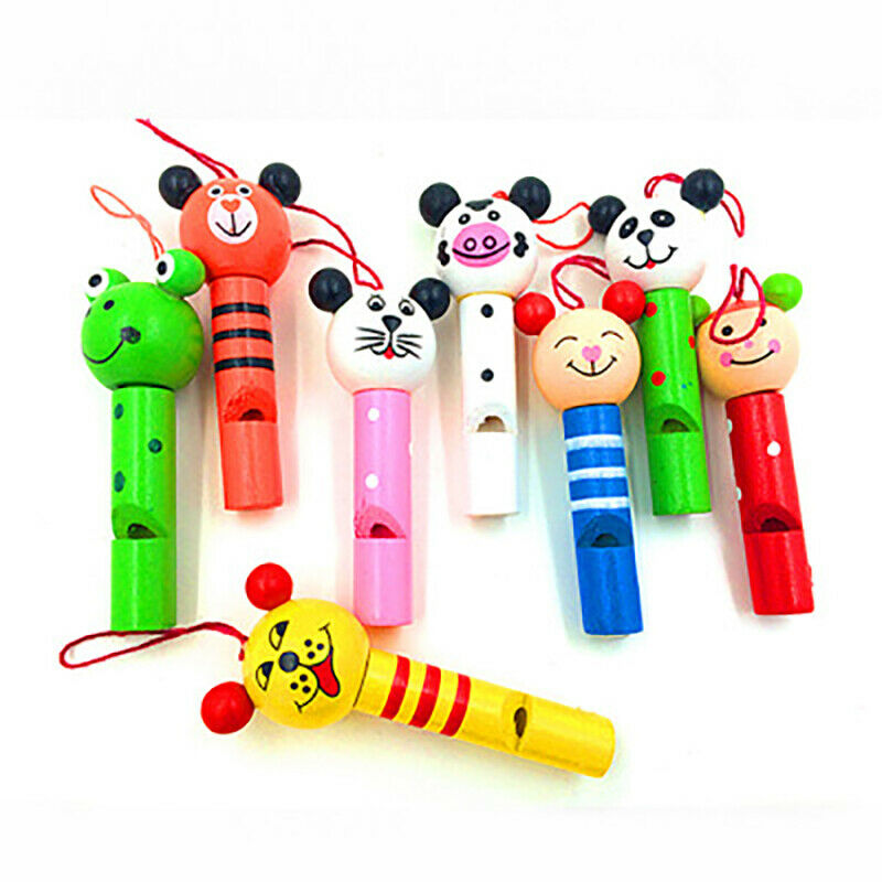 8PCS small animals mixed wooden Lip Whistles Pinata Kids Birthday party  toys WF