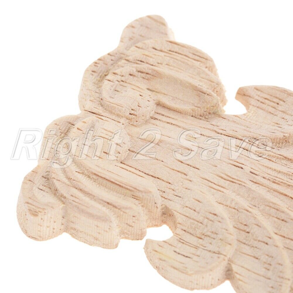 Woodcarving Corner Onlay Applique Unpainted Cabinet Furniture Decoration 1pc New