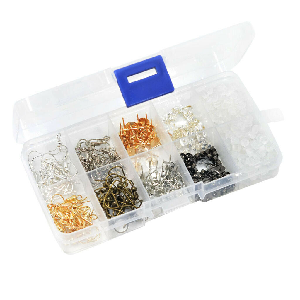 1Box Earrings Making Supplies Kit Earring Hooks, Earring Backs, Earrings Posts