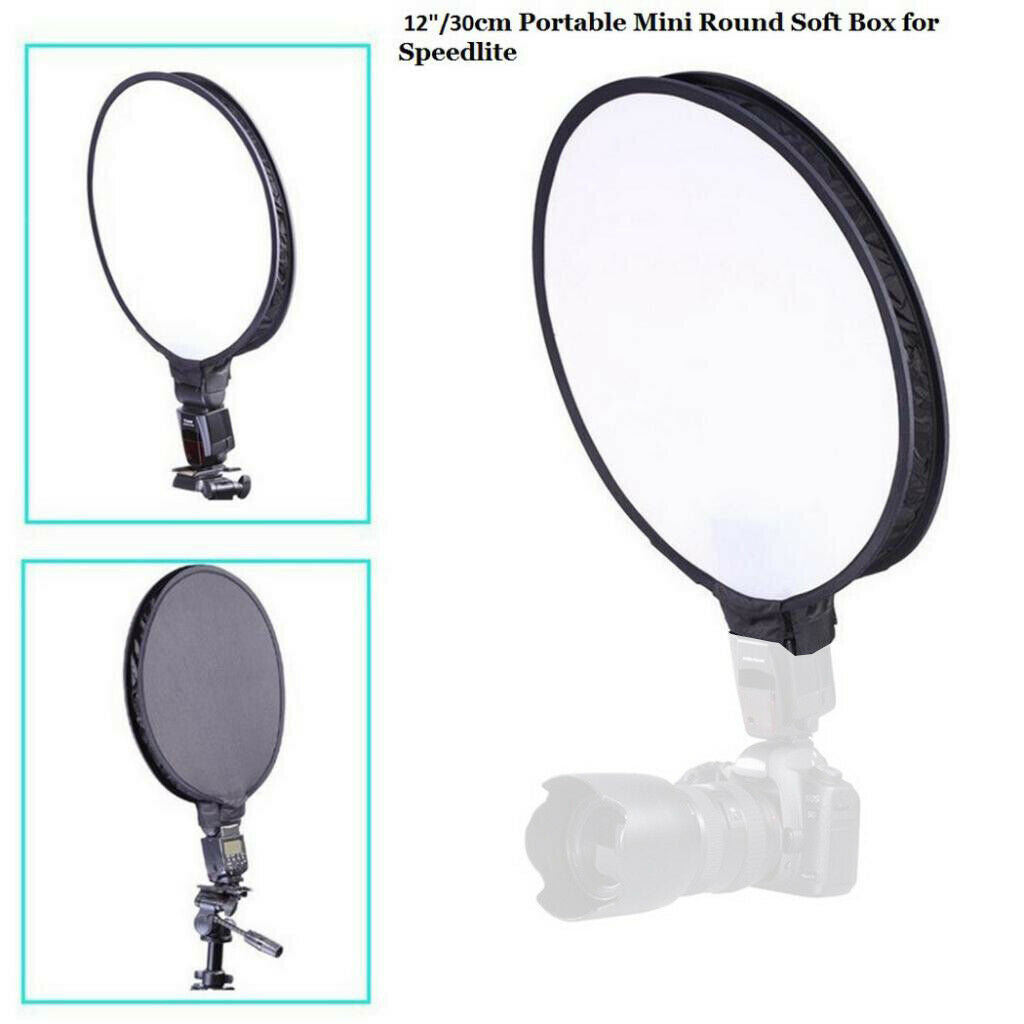 Universal 30cm/12" Round Softbox Lighting For DSLR Cmaeras Flash Speedlight