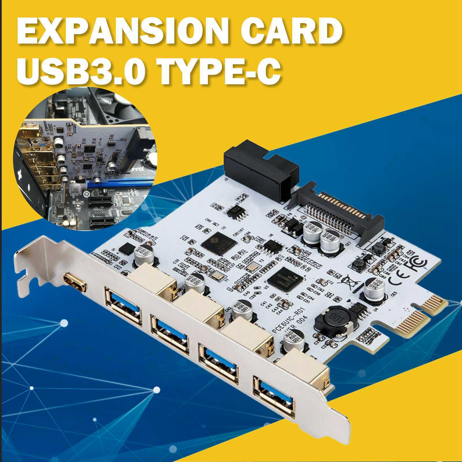 USB 3.0 PCI-E Type C Expansion Card PCI Express PCI-E to USB 3.1 Card Adapter