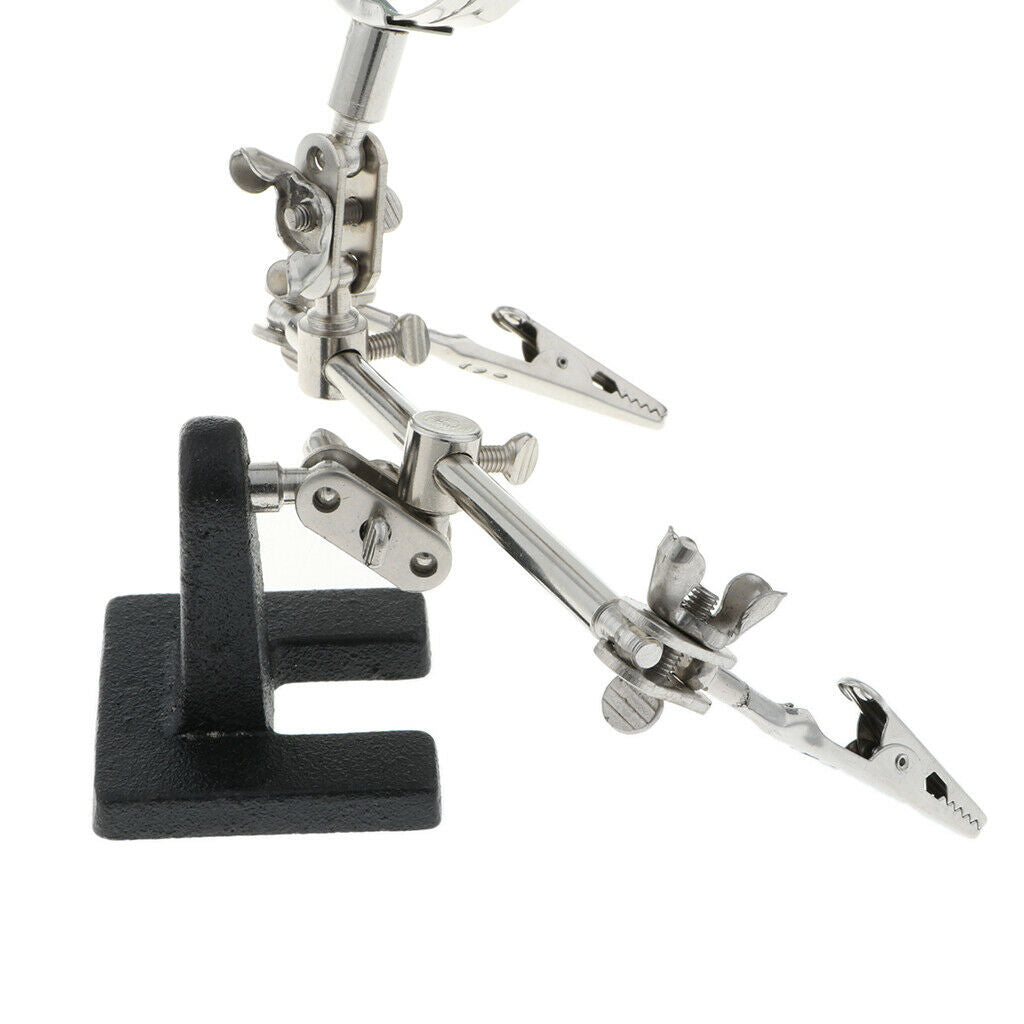 5X Magnifying Glasses Auxiliary Clip Magnifier Support For Soldering Jewelry