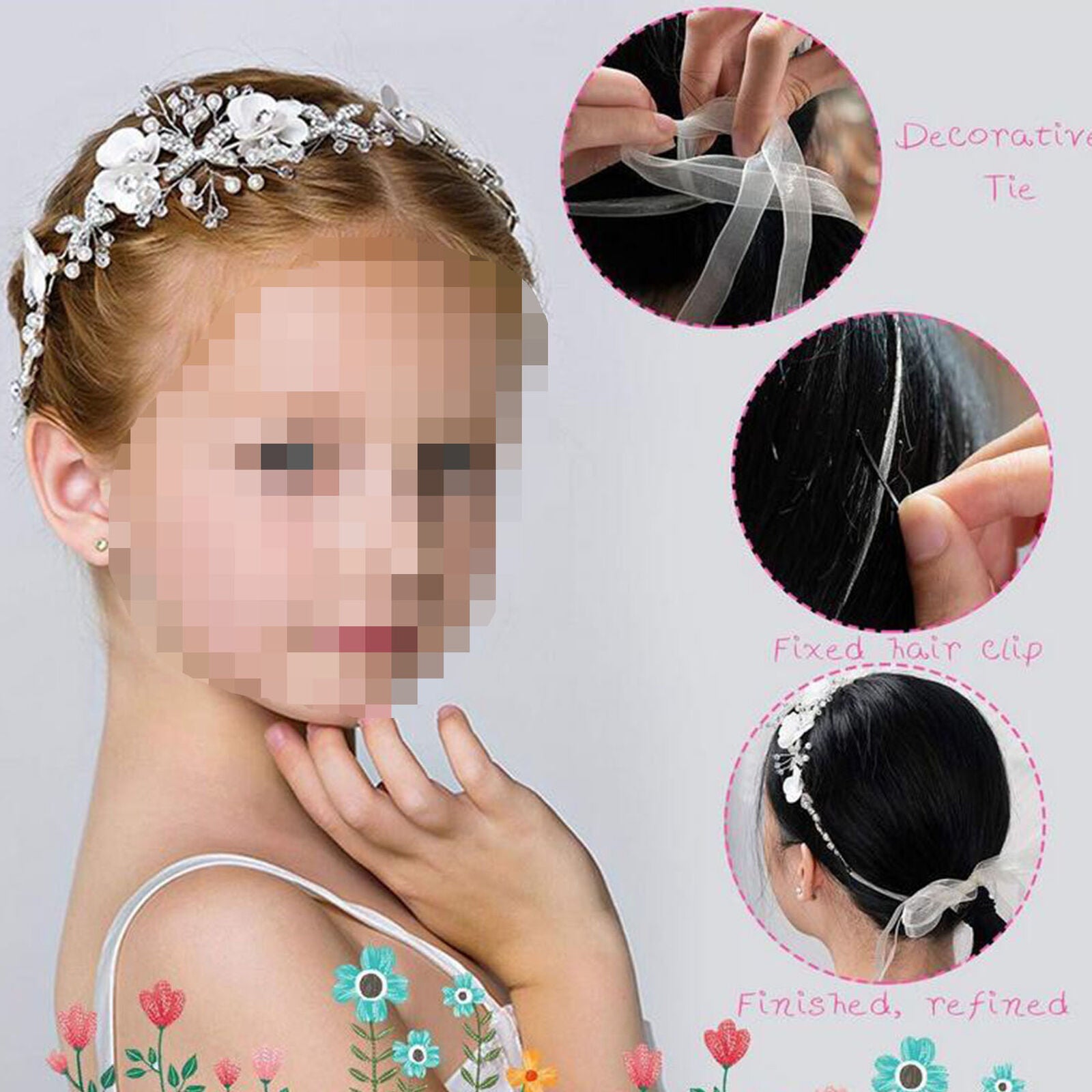 Girls Flower Hair Garland First Communion Hair Accessories Kids Flower Headband