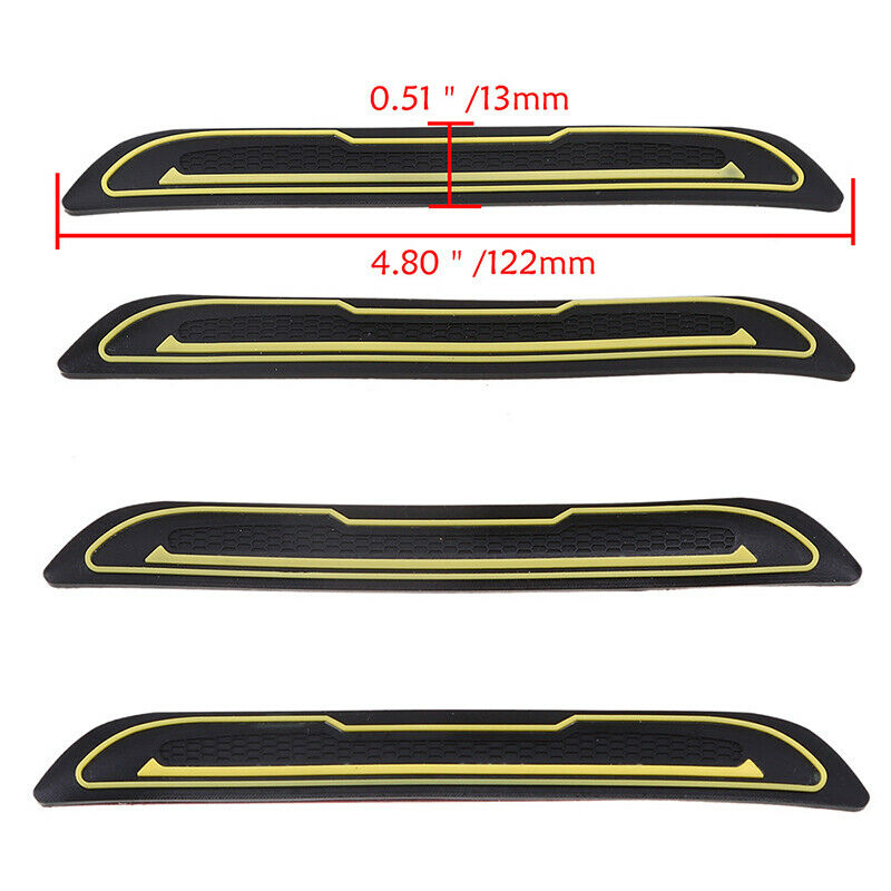 4Pcs Yellow Car Door Edge Guard Strip Scratch Protector Anti-collision Trim