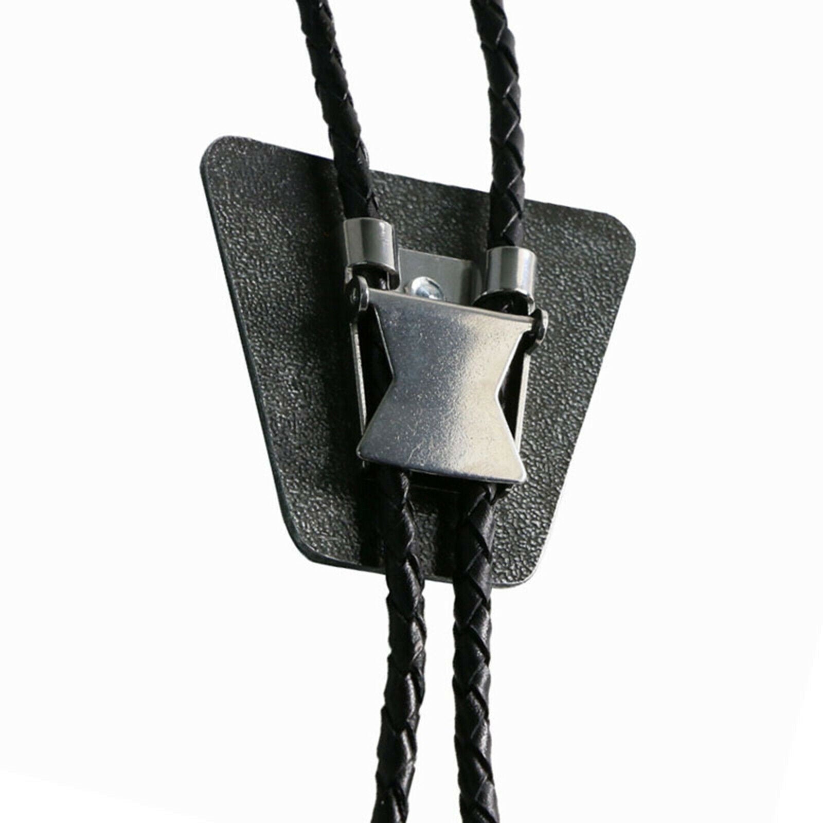 Retro Men Bolo Tie Wedding Necklace PU Leather Rope Western Cowboy Necktie
