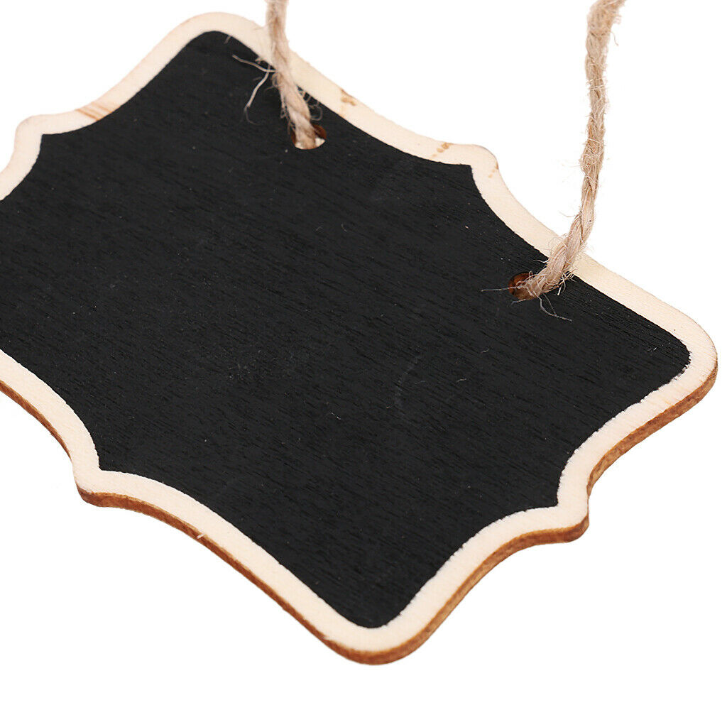 30 Pieces Wooden Plaque sign Hanging Tags Blackboard Chalkboard Memo Party Chalk
