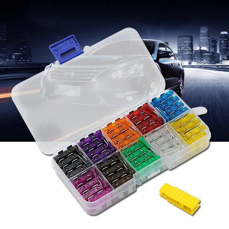 100Pcs Car Blade Fuse Assortment Kit Blade Set Automotive Truck with Box 2A-35A